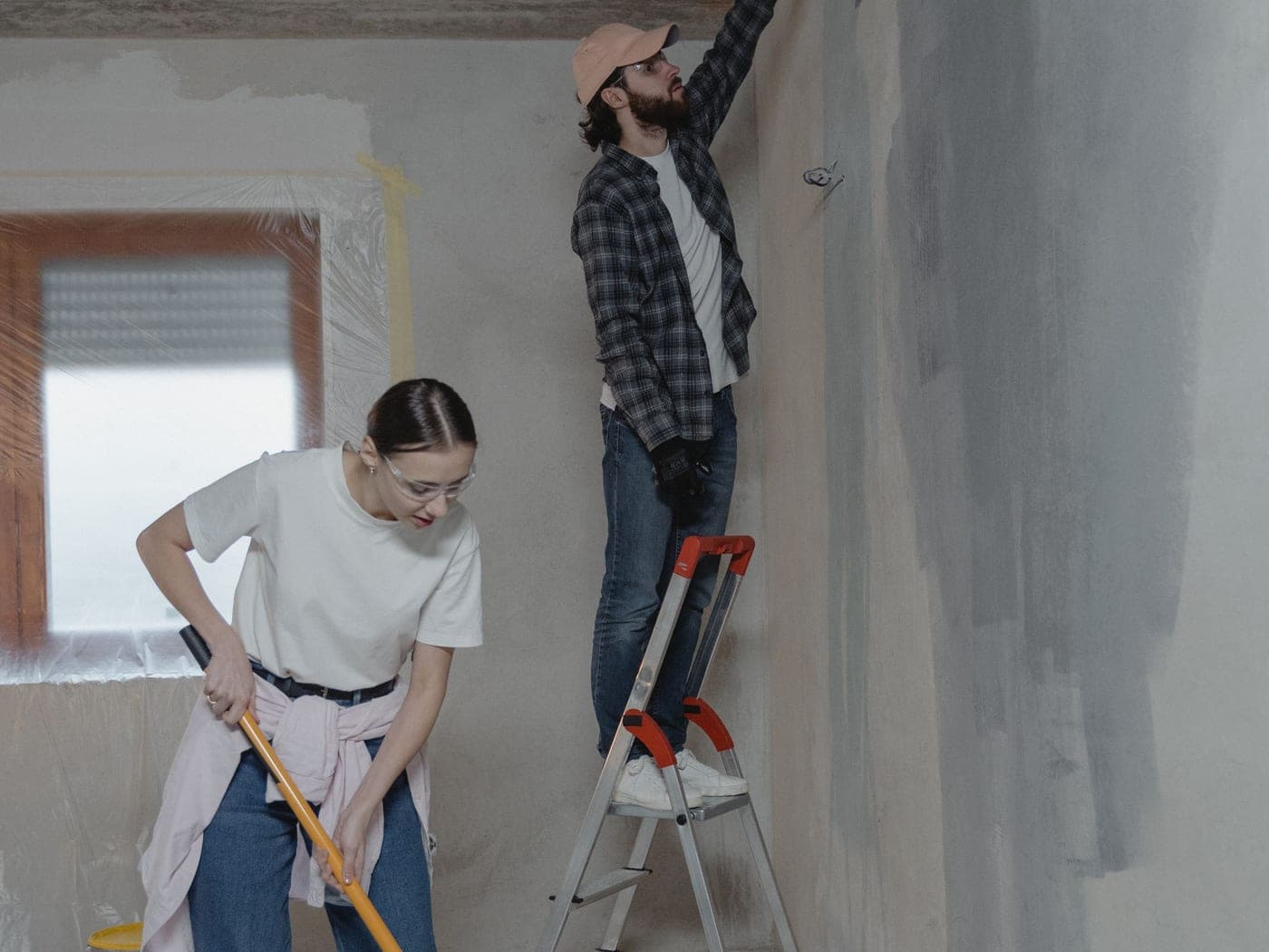 Reprise d'un mur et d'un plafond avant peinture